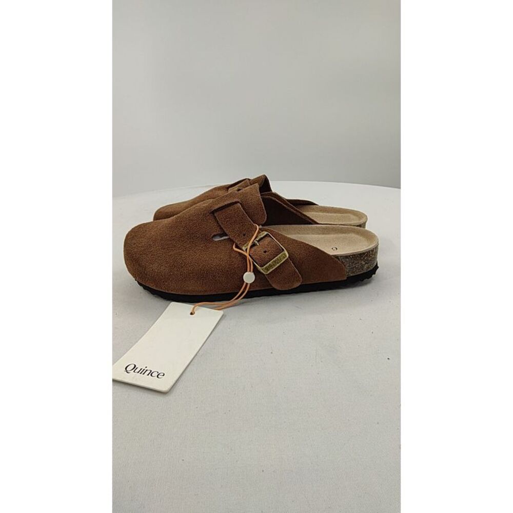 Quince Women Water Repellent Suede Clog Mule Cafe Shoes 6 - Picture 3 of 3